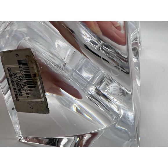 Mikasa Platinum Prism Crystal Candle Holders Pair 12” & 9.5” Modern Decor - Picture 9 of 12